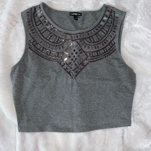 Gray crop top